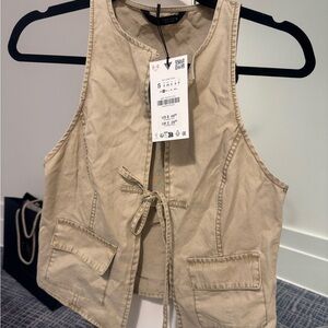 Zara Tan Sleeveless Vest Top
